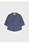 Baby Boy Mao Collar Shirt Navy Blue