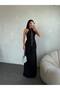 Silver Button Detailed Long Dress