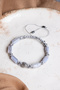 Certified Chalcedony-Hematite Natural Stone Macrame Adjustable Bracelet with Zircon Apparatus - 3