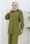 Stone Detailed Suit Khaki 19266 - 2