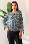 Women's Floral Print Tie-Detail Elastic Waist Blouse – Women's Blouse - 3