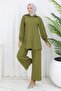 Stone Detailed Suit Khaki 19266 - 3