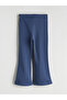 Navy Blue Baby Collar Printed Girl's Sweatshirt and Leggings 2-Piece Set - 4