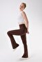 434 Brown Color Recovery and Extra Stretch Effect Normal Waist Spanish Leggings - 2
