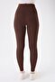 706 Brown Color Extra Soft Textured, Firming and Flexible Effect Normal Waist Leggings - 5
