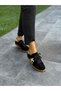 Black Suede Leather Women's Casual Sneakers - 2