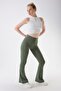 434 Green Color Recovery and Extra Stretch Effect Normal Waist Spanish Leggings