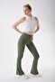 717 Green Color Recovery and Extra Stretch Effect Normal Waist Spanish Leggings - 2