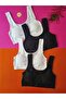 Cotton Combed Cotton 4-Piece Black and White Color Removable and Attachable Padded Women's Bustier - 4