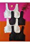 Cotton Combed Cotton 4-Piece Black and White Color Removable and Attachable Padded Women's Bustier