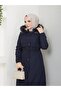 Women's Fur Lined Detachable Hooded Coat - 6
