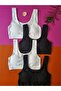 Cotton Combed Cotton 4-Piece Black and White Color Removable and Attachable Padded Women's Bustier - 3