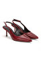 Women's Pointed Toe Open Back Heeled Shoes 3097 Claret Red - 4