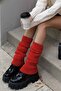 Red 100% Acrylic Top Quality Knitwear Knitted Socks Leggings