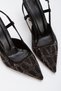 Perla Black High Heel Shoes & Bag Set - 2