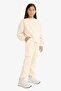 E6928 Ecru Girls' Elastic Waist Cargo Jogger Pants - 2