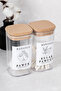 2 Pieces Marasca Cotton Set Labeled Cotton Swabs & Cotton Storage Container Bathroom Set Acrylic 300 ml - 5