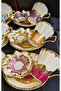 ESTERHOMEDECOR 6-Piece porcelain hand-painted coffee cup set and 6-piece Turkish delight bowl - 3