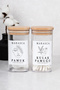 2 Pieces Marasca Cotton Set Labeled Cotton Swabs & Cotton Storage Container Bathroom Set Acrylic 300 ml