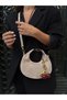 Cherry Charm Suede Women's Hand and Shoulder Bag Mink - 4