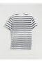 Esvab • Modern & Distinctive Zero Roba Collar Striped Combed Cotton Men's T-Shirt - 7
