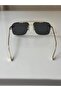 Luxury Black Glass Gold Chain Detailed Unisex Sunglasses - 3