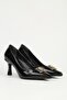 Black Patent Leather Heeled Shoes Pc-54966 - 3