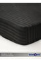 Double Striped Fitted Elastic Bedsheet with 2 Pillow Case 160 x 200 Cm (Black) - 4