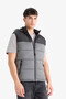 Slim Fit Slim Fit Hooded Zippered Puffer Black Men's Vest C5025Ax/Bk27 - 4