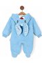 Baby Boy 0-9 Months Hooded Ears Detailed Rabbit Themed Zippered Welsoft Winter Thick Jumpsuit - 5