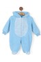 Baby Boy 0-9 Months Hooded Ears Detailed Rabbit Themed Zippered Welsoft Winter Thick Jumpsuit - 2
