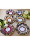 Esterhomedecor 6-Piece Porcelain Hand-Painted Coffee Side Tray for Turkish Delight - 6