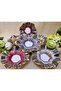 Esterhomedecor 6-Piece Porcelain Hand-Painted Coffee Side Tray for Turkish Delight - 5