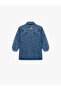 Cotton Long Sleeve Shirt Collar Denim Dress - 2