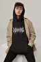 Trend Unisex Oversize Hoodie - Streetwear Printed Sweatshirt Black - 2