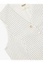 Sleeveless Viscose Blend Pocket Detailed Buttoned Asymmetrical V-Neck Vest - 5