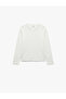Lace Collar Detailed Long Sleeve V-Neck T-Shirt