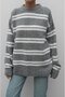 Grau gestreifter Pullover mit weicher Textur - 6