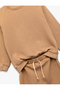 2-Piece Cotton Tracksuit Set Crew Neck Long Sleeve Top and Lace-Up Waist Bottom - 3