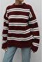 Burgundy Striped Soft Textured Sweater - 3
