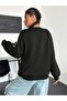 3 Thread Los Angeles Basketball Team Sweatshirt - Black Printed Oversize Raised Crew Neck - 2