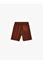 Linen Viscose Blend Pocket Detailed Waist Tie Shorts - 2