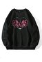 3 Thread Unisex Paınıas Printed Oversize Crew Neck Sweatshirt