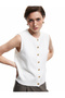 Sleeveless Crew Neck Buttoned Knit Vest