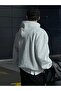 Purpose Sweatshirt - Gray Printed Oversize Ribbon Hoodie - 2
