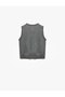 Sleeveless Crew Neck Buttoned Knit Vest - 4