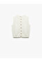 Sleeveless Crew Neck Buttoned Knit Vest - 3