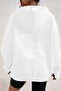 3 İplik Spider Cat Sweatshirt - White Printed Oversize Hooded Hoodie - 2