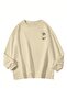 Santa Barbara California Sweatshirt - Beige Printed Oversized Crew Neck - 3