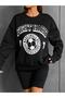 3 Thread Women's Fight Hard Print Oversize Crew Neck Sweatshirt - 4
